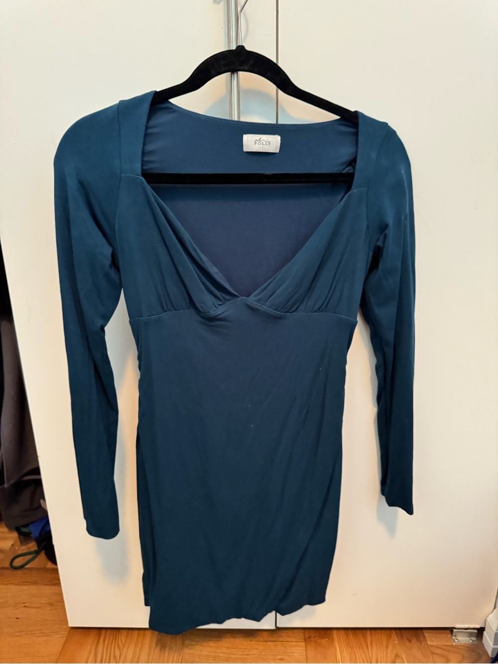 Oh Polly Deep Blue Teal Long-Sleeve Bodycon Dress